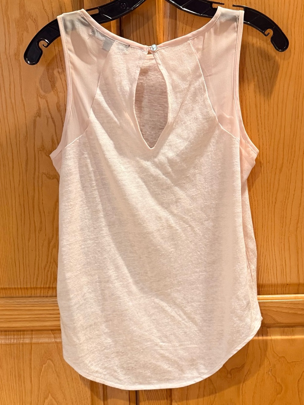 Sanctuary Linen Blend Tank Top Blush Pink Keyhole Back Women’s Size XS - Picture 2 of 5